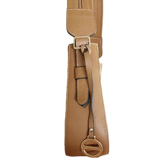 Alessandro Mari Genuine Leather Tan Crossbody Shoulder Bag - Picture 4 of 9